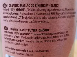 Maslac od kikirikija glatki organski 350 g