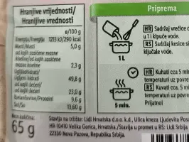 Juha od povrća s tjesteninom 65 g