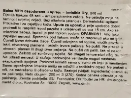 Invisible Dry Anti-Transpirant Deospray 200 ml